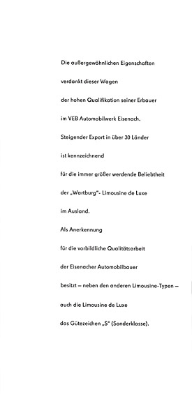 Wartburg 311 deluxe Prospekt 16-Seitig A4 1959
