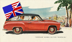 Ein fr&uuml;hes 12 Seitiger Prospekt 1957 Poster englisch